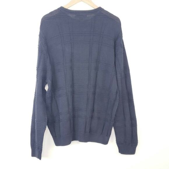 Turnbury Checkered Texture Knit Pullover Old Money Style Vintage Mens Sweater - Picture 4 of 5